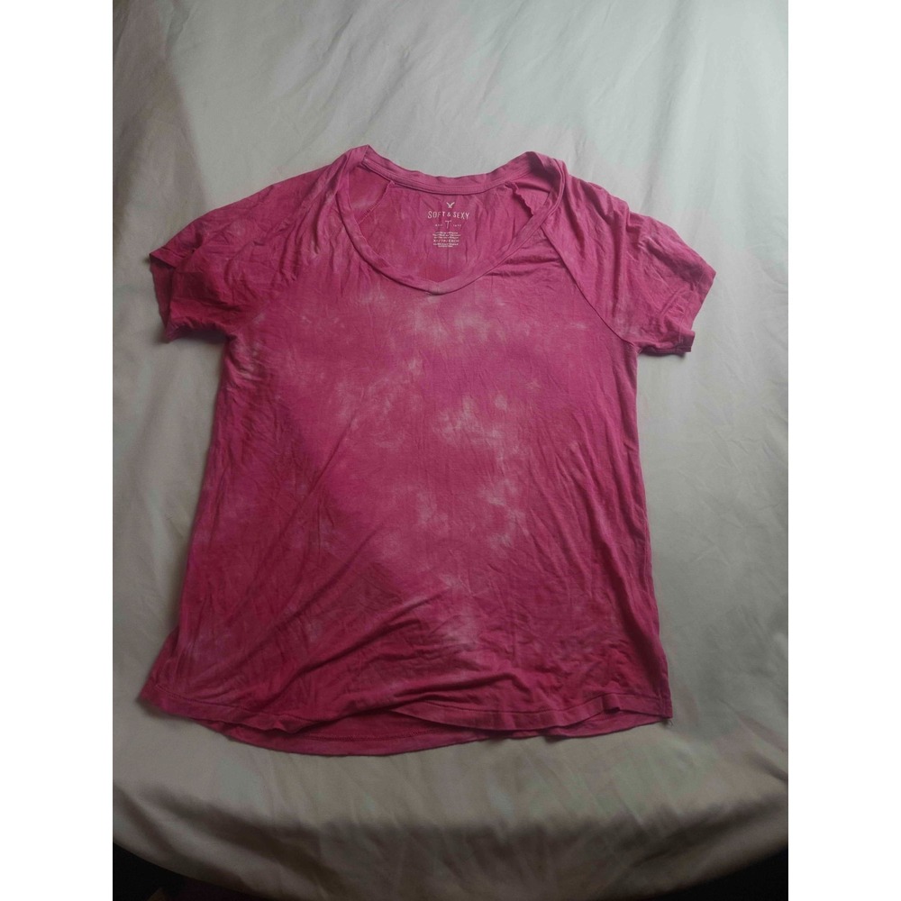 American Eagle Soft & Sexy Top Womens XS Pink Tie Dye Watercolor Pastel Chic